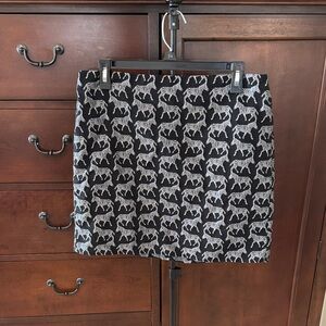 J. Crew Black and White Zebra Pattern Mini Skirt Size 6